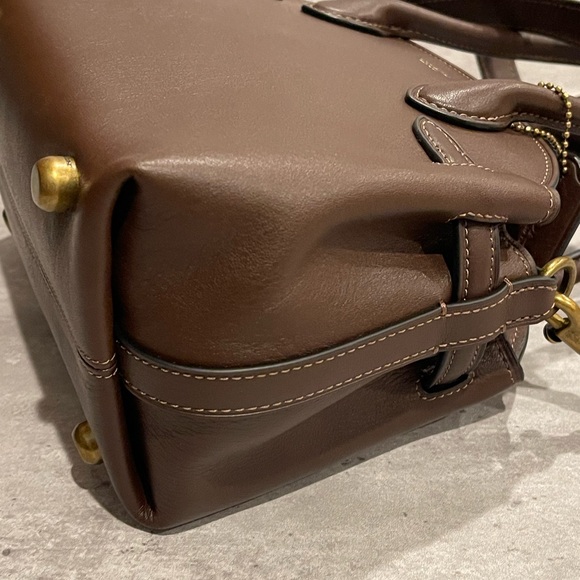 Coach Dark Brown Leather Satchel - Picture 7 of 14